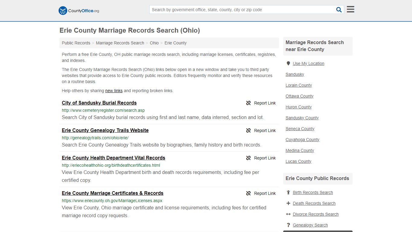 Marriage Records Search - Erie County, OH (Marriage Licenses ...