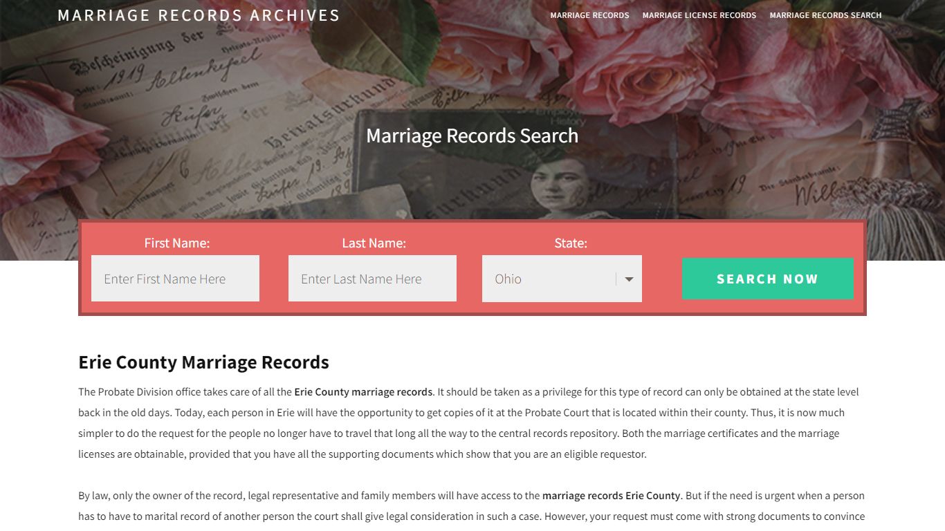 Erie County Marriage Records